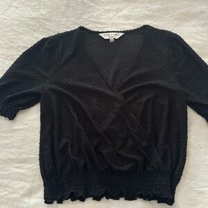 Madewell crossed front puff sleeve top. XXS. Black